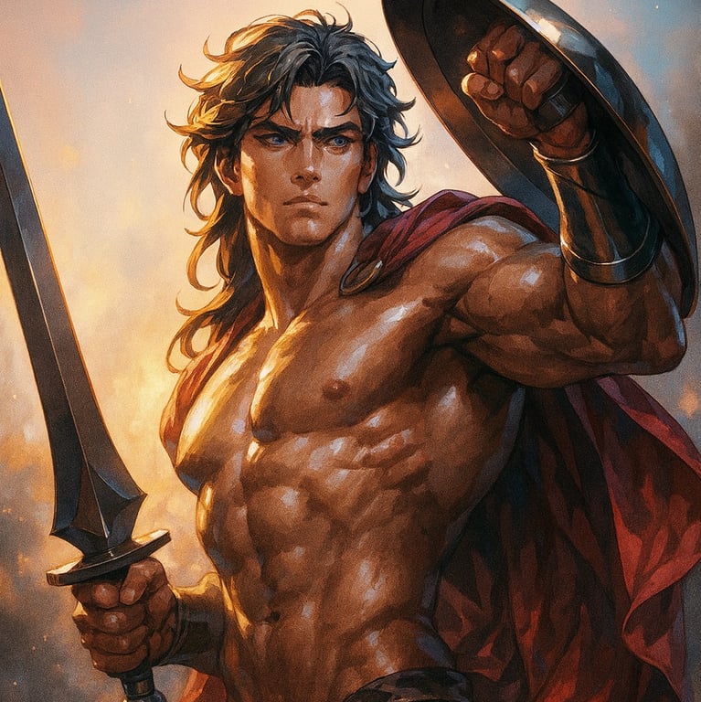 Cover art for The Myrmidon’s Heart, a tragedy scenario on AI Dungeon
