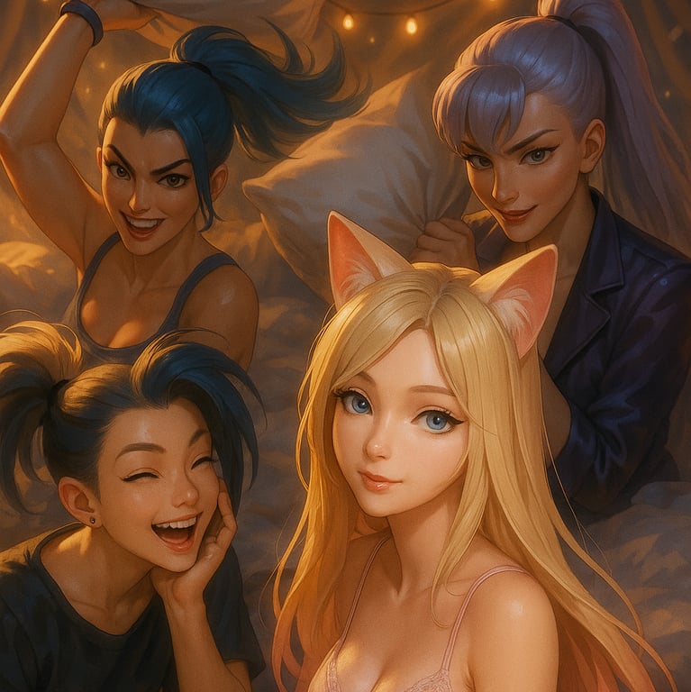Cover art for K/DA: Popstar Slumberparty 🪩, a kda scenario on AI Dungeon