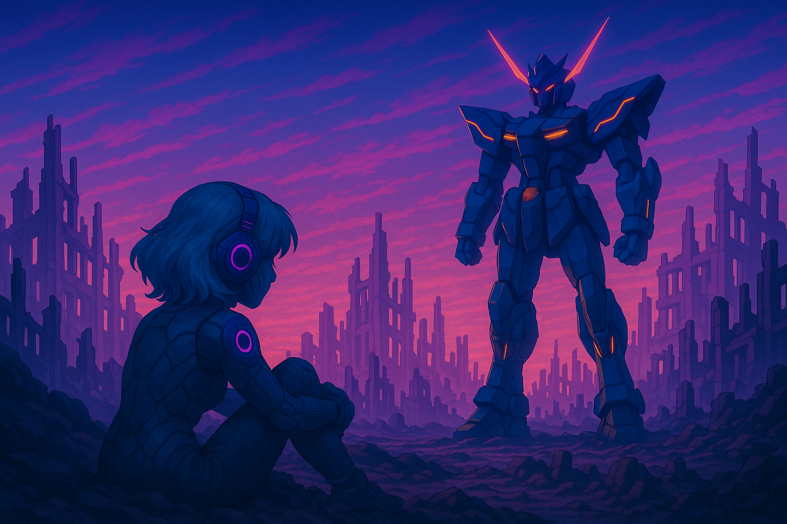 Cover art for Mech's End, a sci fi world on Voyage