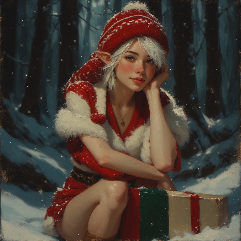 Cover art for The Gift Elf, a christmas adventure on AI Dungeon