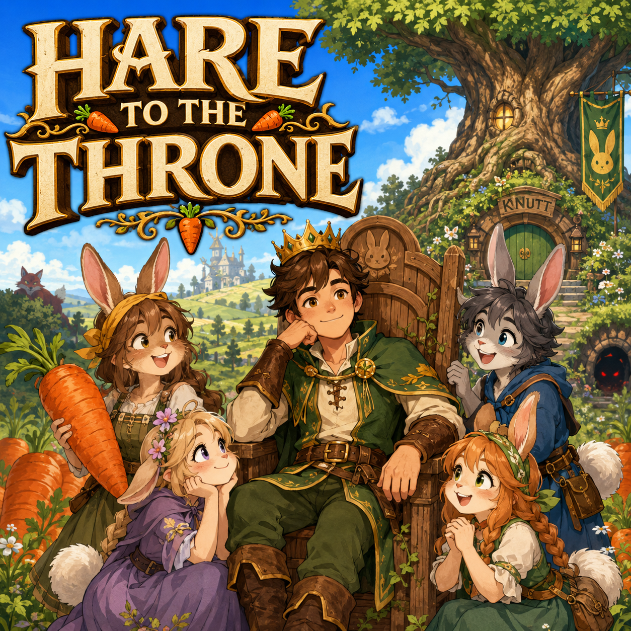 Cover art for 🏆 Hare to the Throne 🎭, a bunnies scenario on AI Dungeon