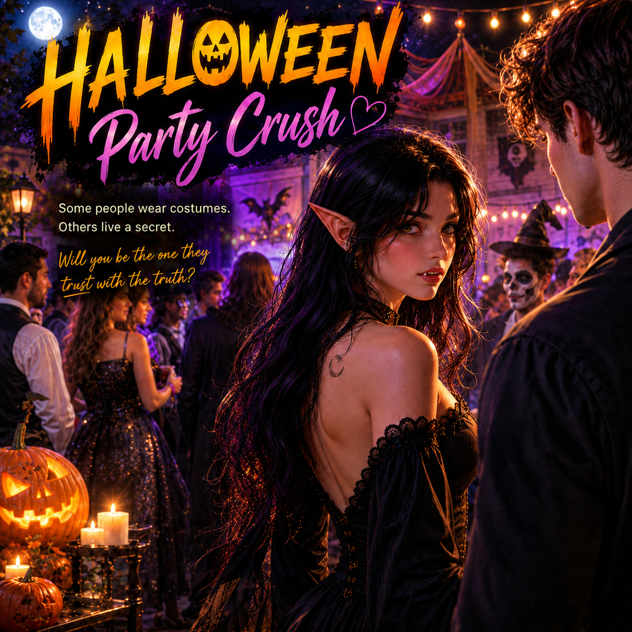 Cover art for Halloween Party Crush🎭, a halloween scenario on AI Dungeon