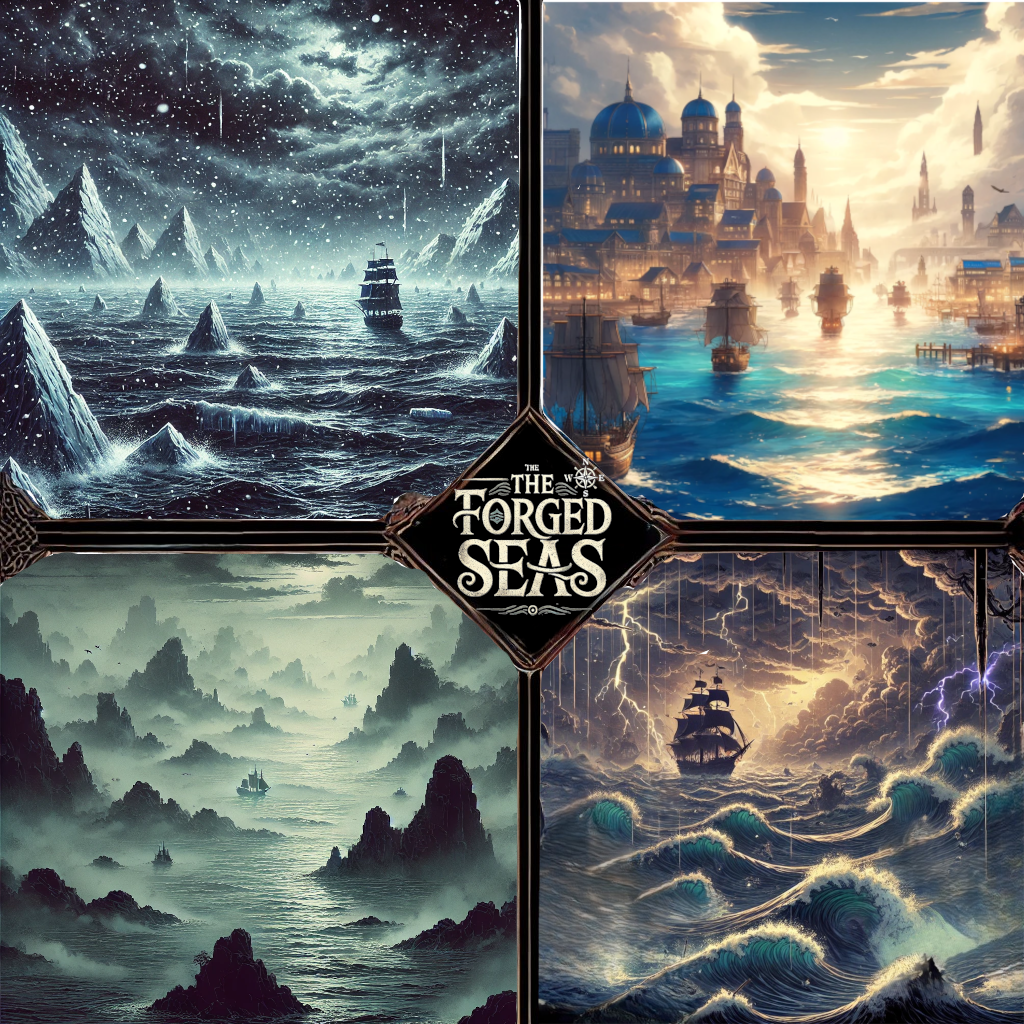 Cover art for The Forged Seas , an openworld scenario on AI Dungeon