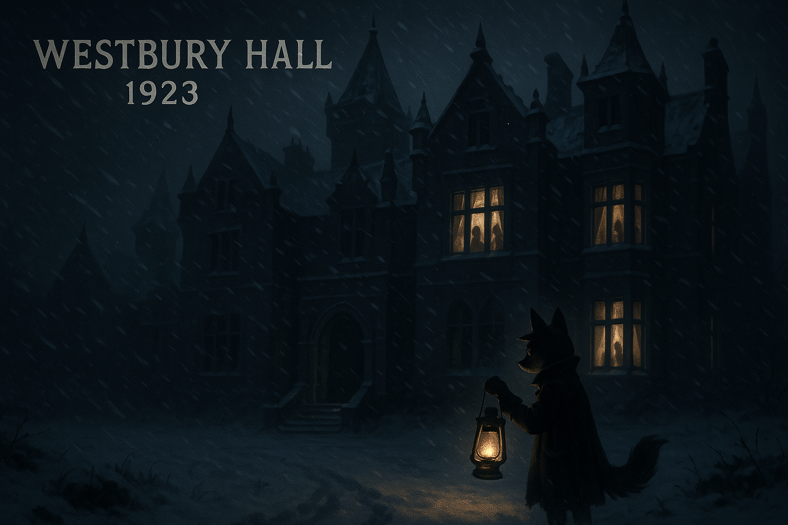 Cover art for Westbury Hall's Winter Circle, a furry scenario on AI Dungeon