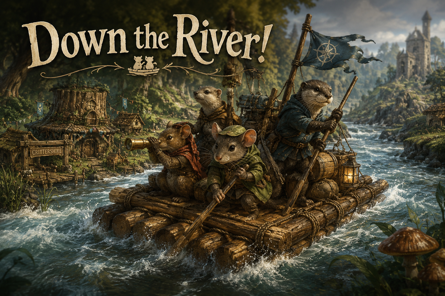 Cover art for Down the River!, a fantasy world on Voyage