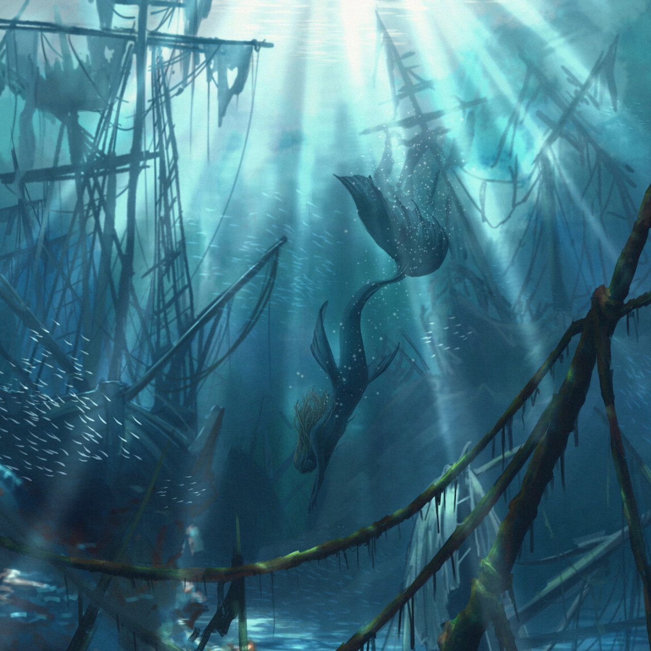 Cover art for The Pirate and the Siren, a fantasy scenario on AI Dungeon