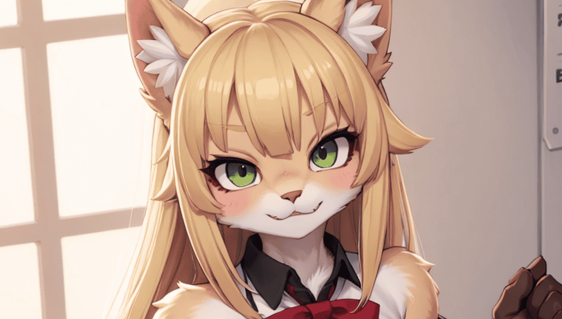 Cover art for Molly, the Catgirl Maverick, a catgirl scenario on AI Dungeon