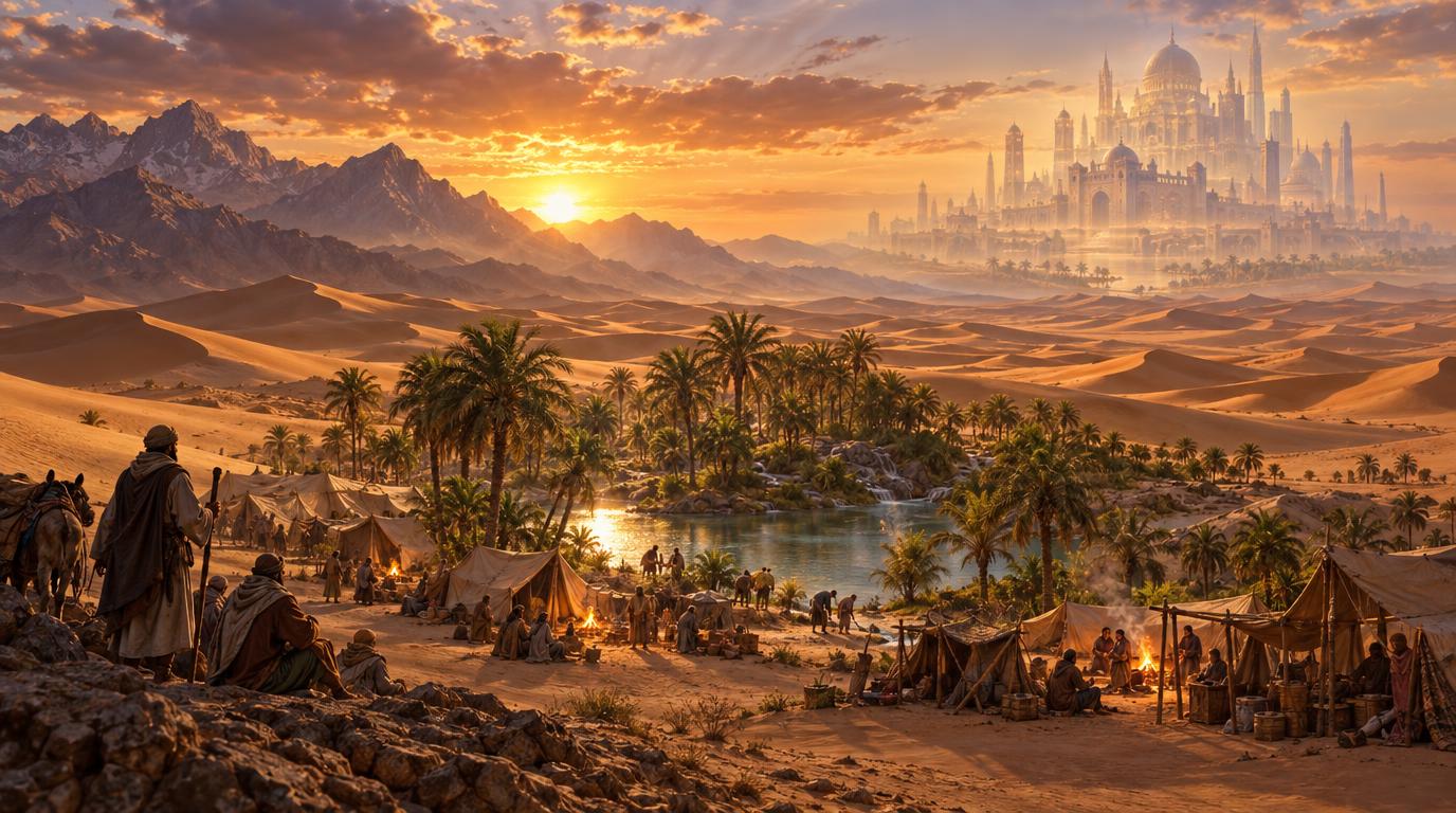 Cover art for Ehrass: From Camp to Kingdom, a city builder scenario on AI Dungeon
