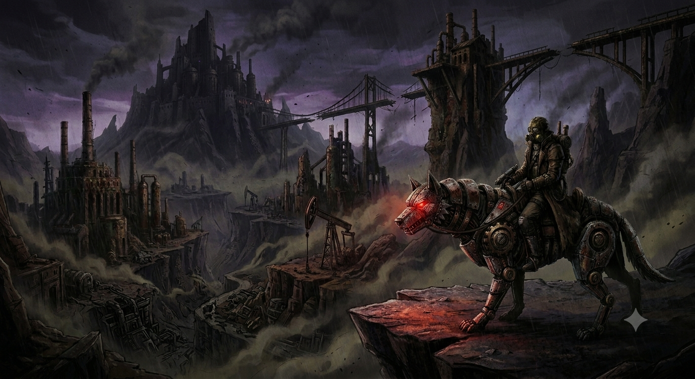 Cover art for (ISðŸŽ) VERIDIA: REDLINE COURIER, a steampunk scenario on AI Dungeon