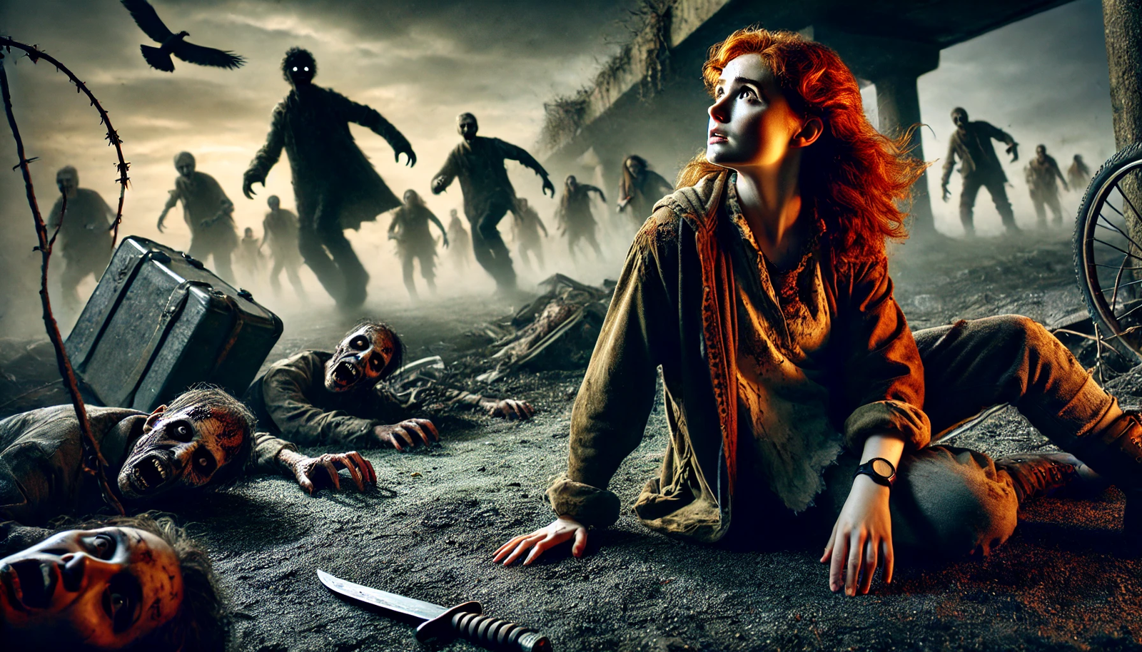 Cover art for My Protector?, a zombie scenario on AI Dungeon