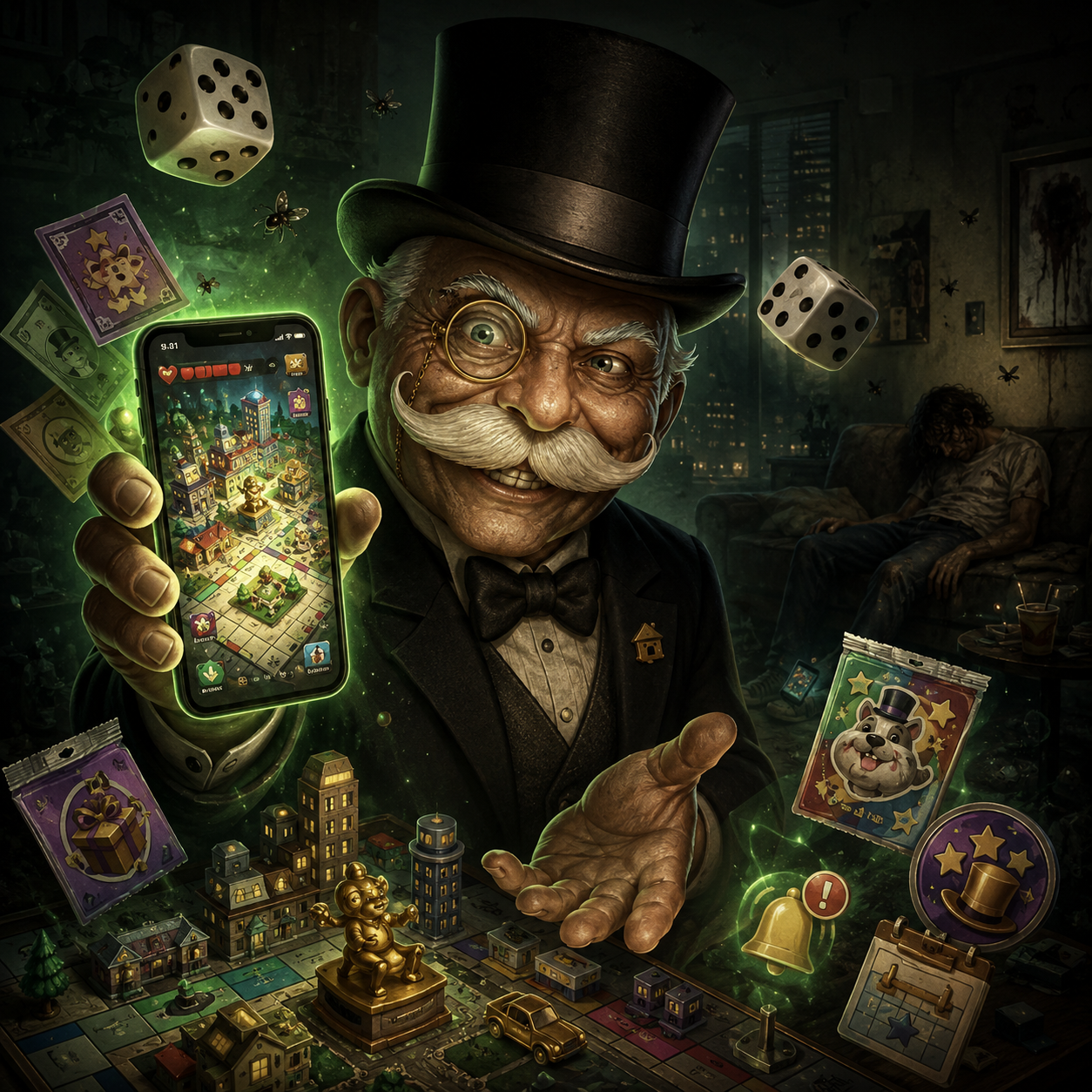 Cover art for Moneypoly Go!, a horror scenario on AI Dungeon