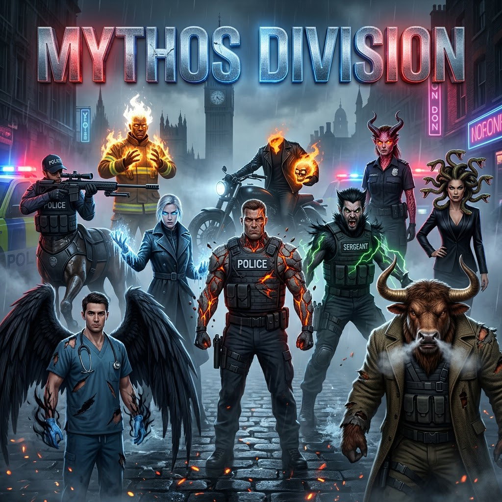 Cover art for MYTHOS DIVISION, a mythology scenario on AI Dungeon