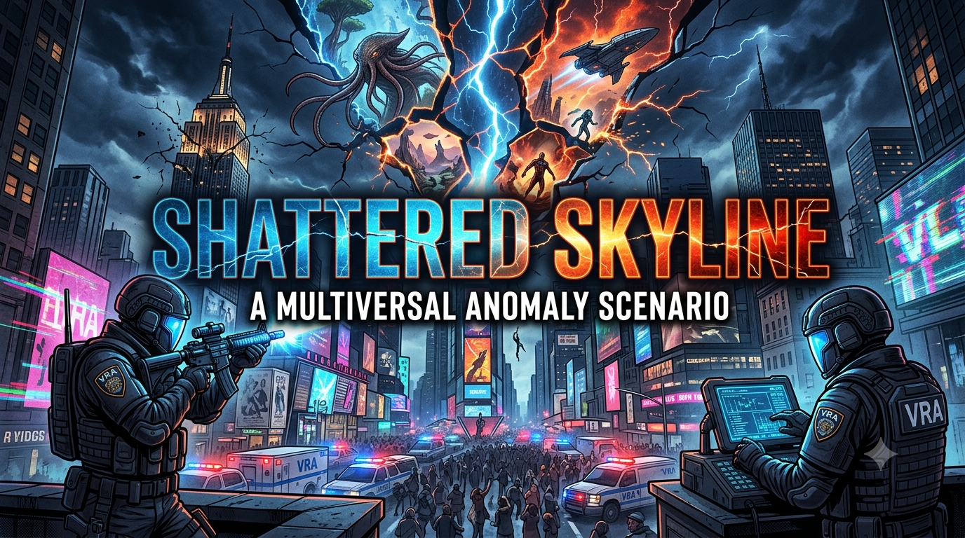 Cover art for Shattered Skyline, a primeval scenario on AI Dungeon
