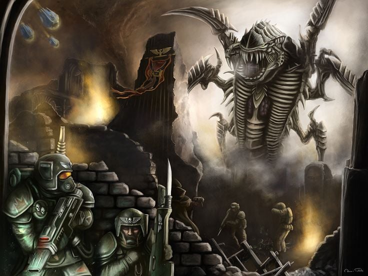 Cover art for The Folly of a Guardsman, a warhammer scenario on AI Dungeon