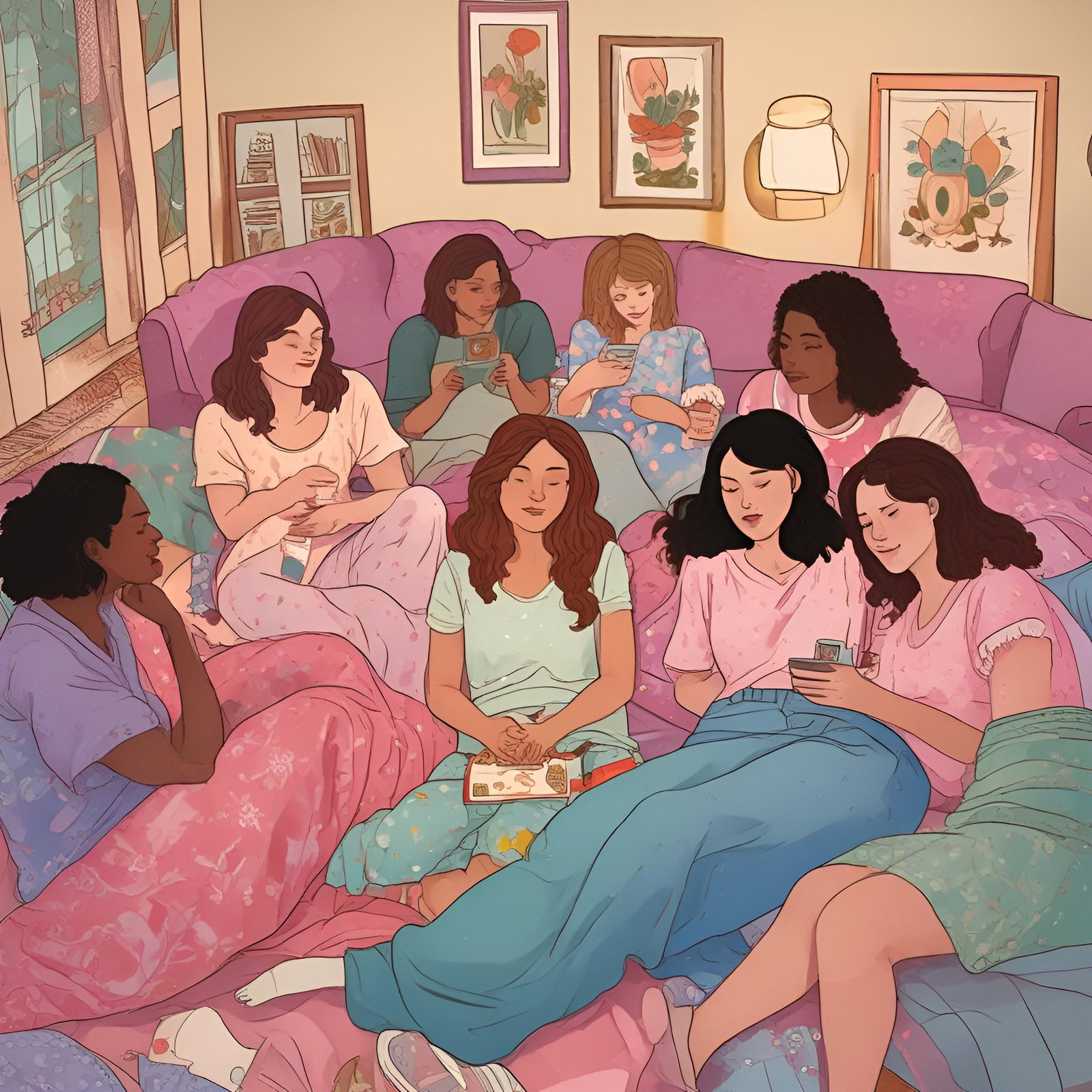 Cover art for Your roommates sleepover , a romance scenario on AI Dungeon