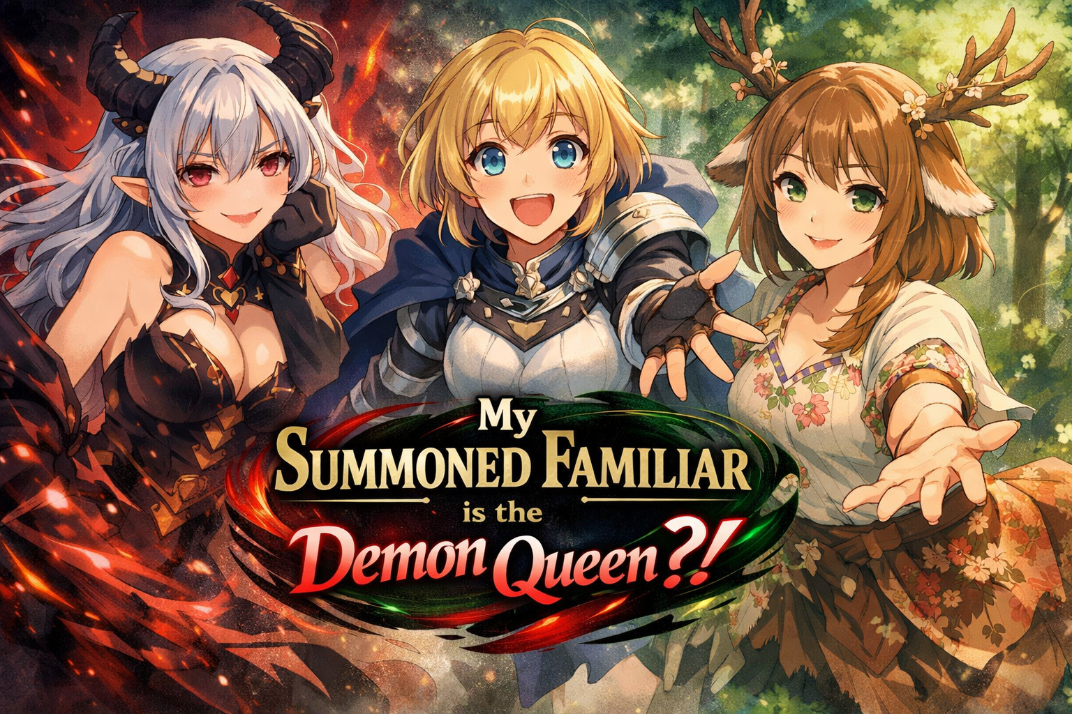Cover art for My Summoned Familiar is the Demon Queen , a romance scenario on AI Dungeon