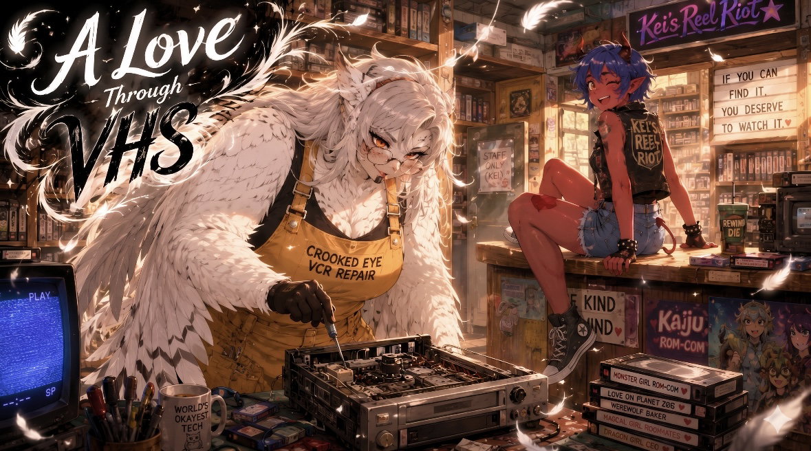 Cover art for A Love Through VHS, a romance scenario on AI Dungeon