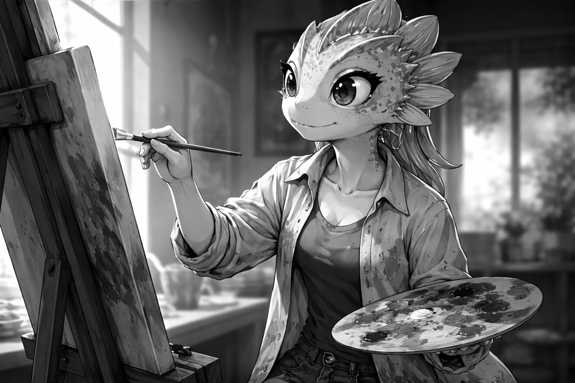 Cover art for A Chromatic Canvas, a romance scenario on AI Dungeon
