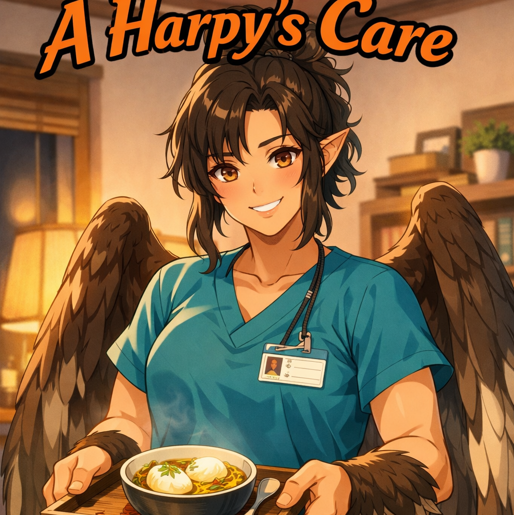 Cover art for Florence Nightwind (A Harpy’s Care), a romance scenario on AI Dungeon