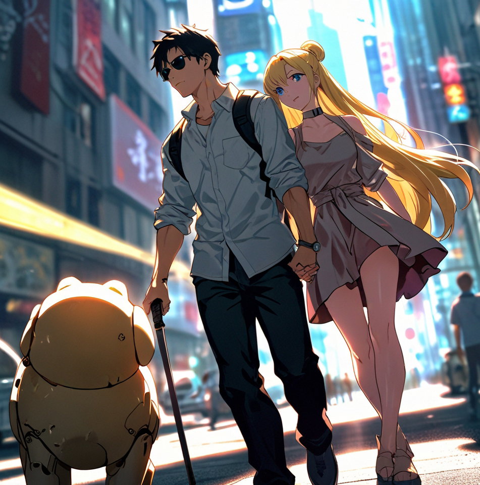 Cover art for Blind Love 2077, a romance scenario on AI Dungeon