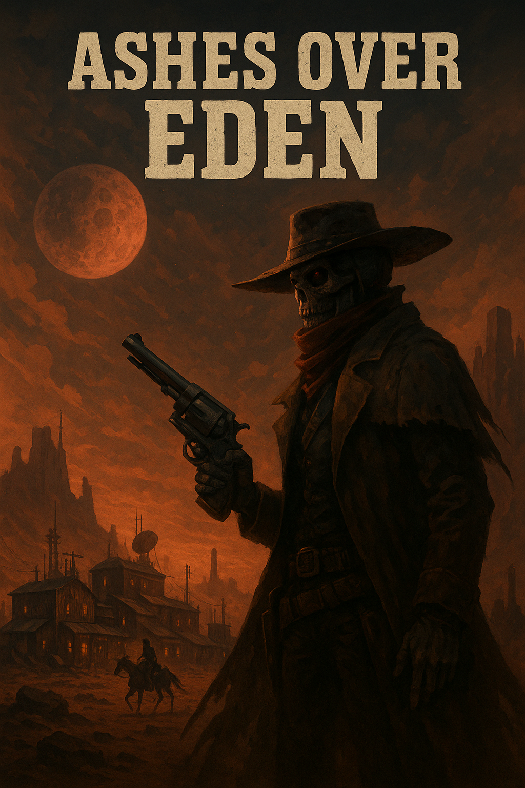 Cover art for Ashes Over Eden, a spacepunk scenario on AI Dungeon