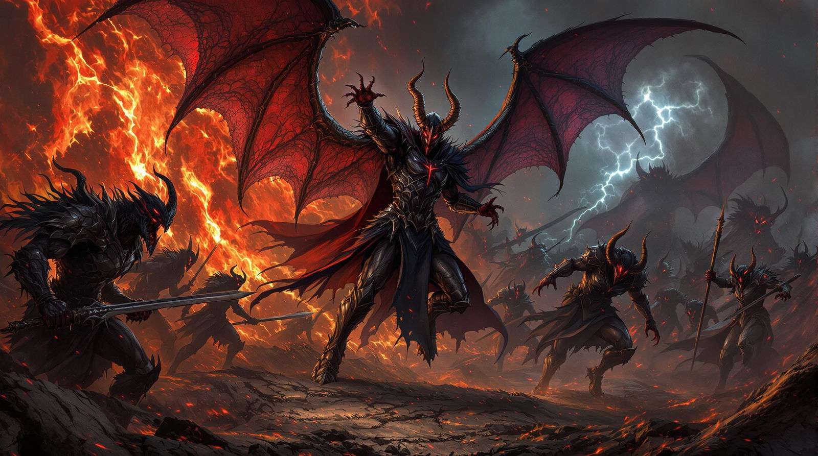 Cover art for General In the Dark Lords Army (Auto-Cards), a dark fantasy scenario on AI Dungeon