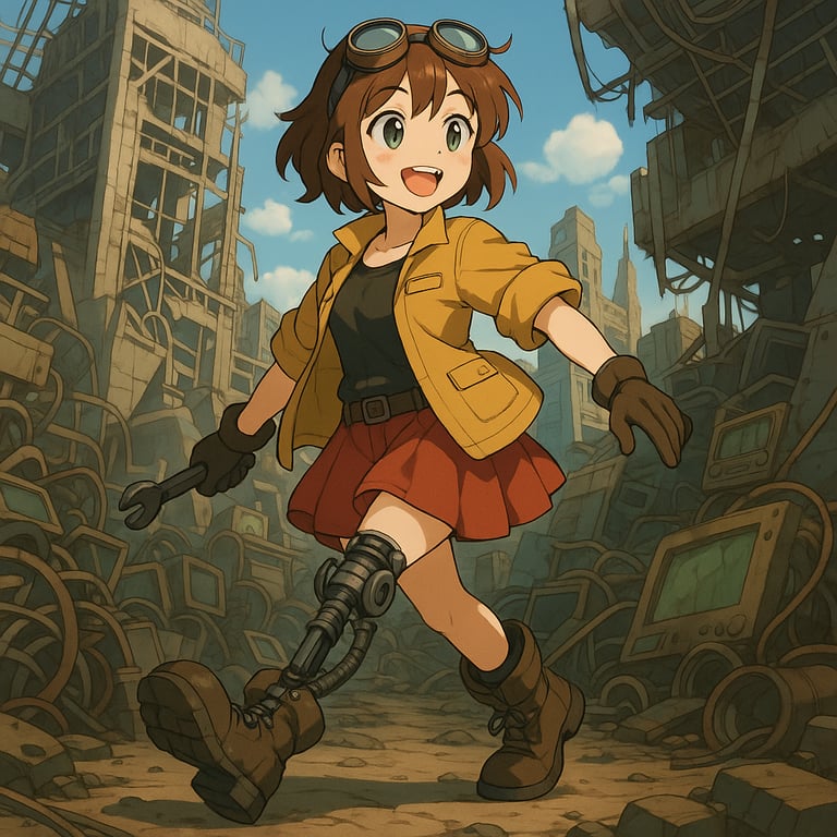Cover art for Yuna in the destroyed world, a post apocalyptic scenario on AI Dungeon