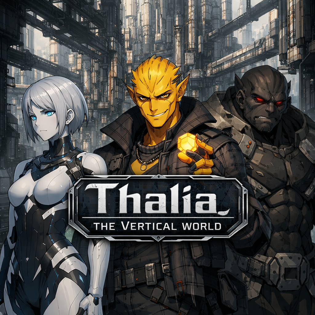 Cover art for Thalia: The Vertical World, a megastructures scenario on AI Dungeon