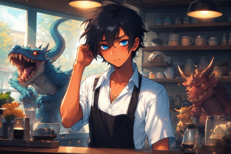 Cover art for Barista Tales: Fantasy How?, a job scenario on AI Dungeon