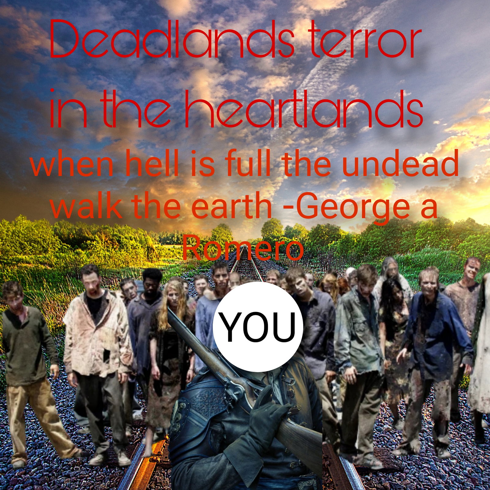Cover art for Deadlands: Terror in the heartland, a zombies scenario on AI Dungeon