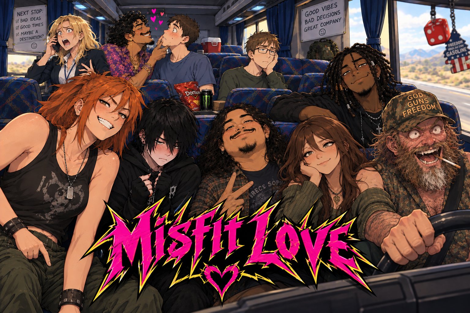 Cover art for Misfit Love, a comedy scenario on AI Dungeon