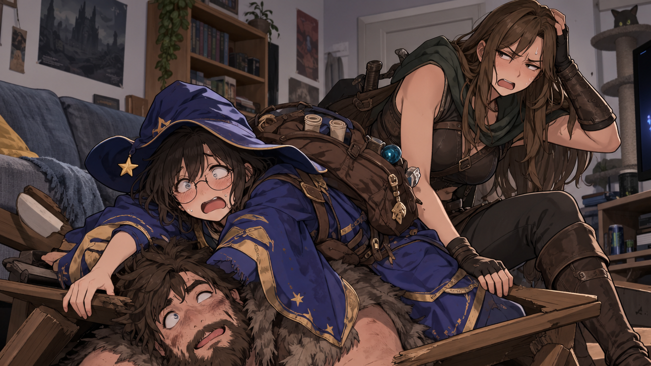 Cover art for Your Best Friends Were Isekai'd, a comedy scenario on AI Dungeon