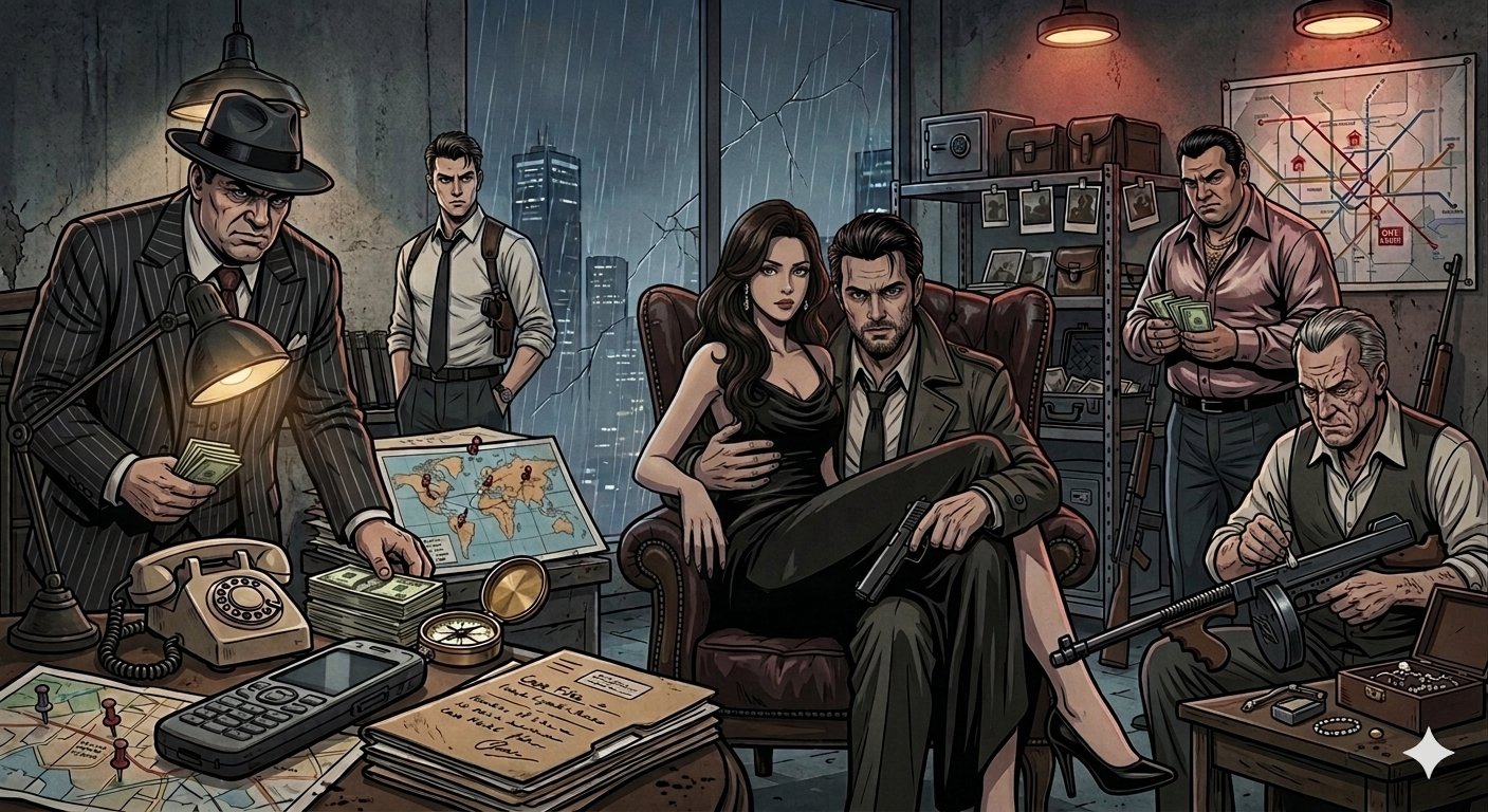Cover art for UNDERCOVER: Moretti Crime Syndicate., a romance scenario on AI Dungeon