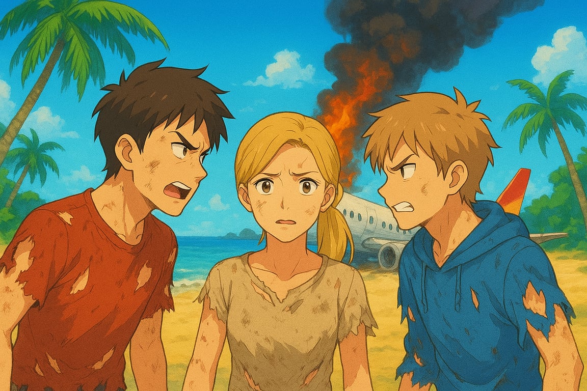 Cover art for Stranded with your bully and his mother., a survivor scenario on AI Dungeon