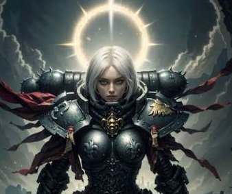 Cover art for Sororitas in another world , a warhammer 40 k scenario on AI Dungeon