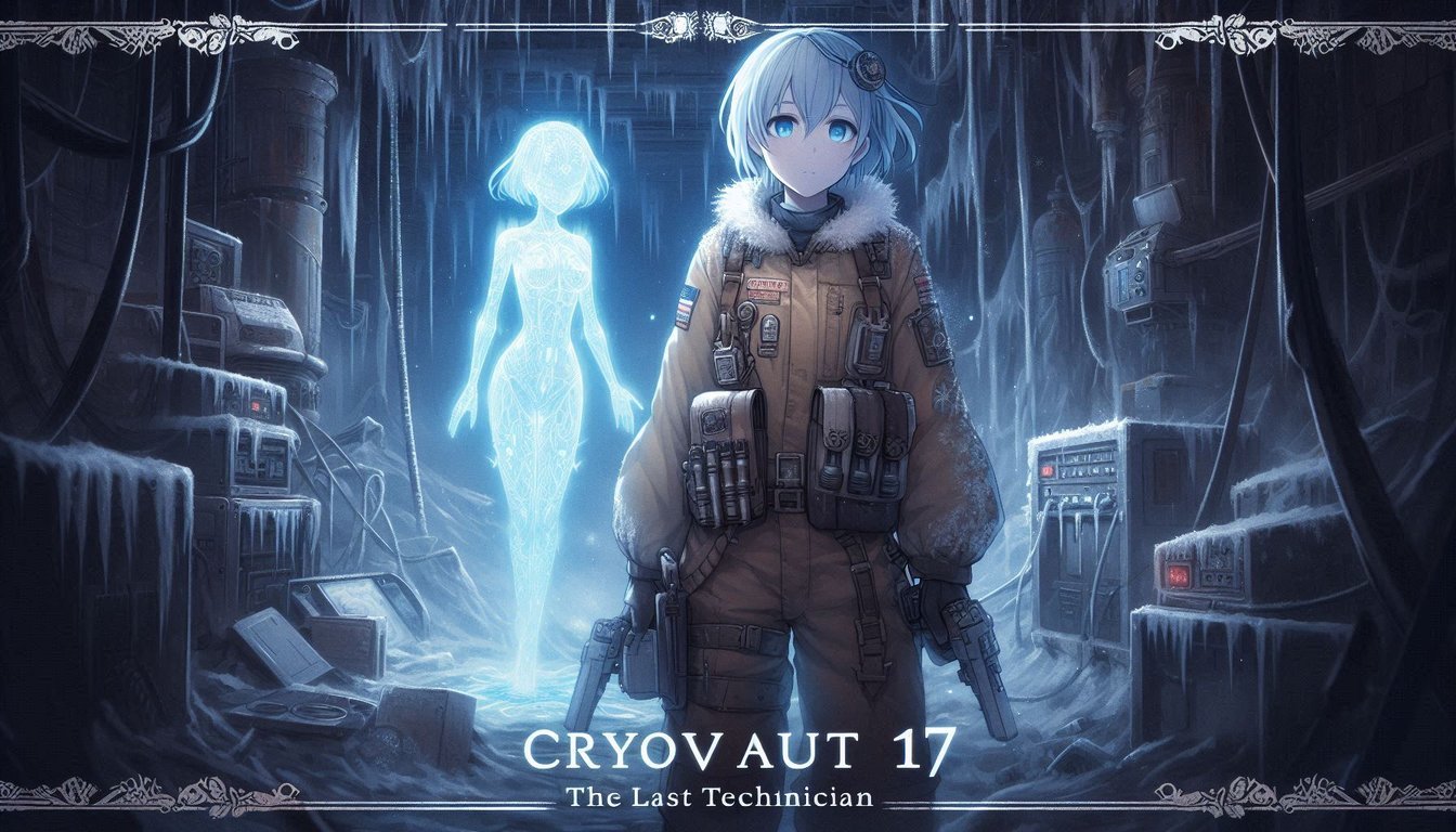 Cover art for Cryovault 17: The Last Technician, a post apocalyptic scenario on AI Dungeon