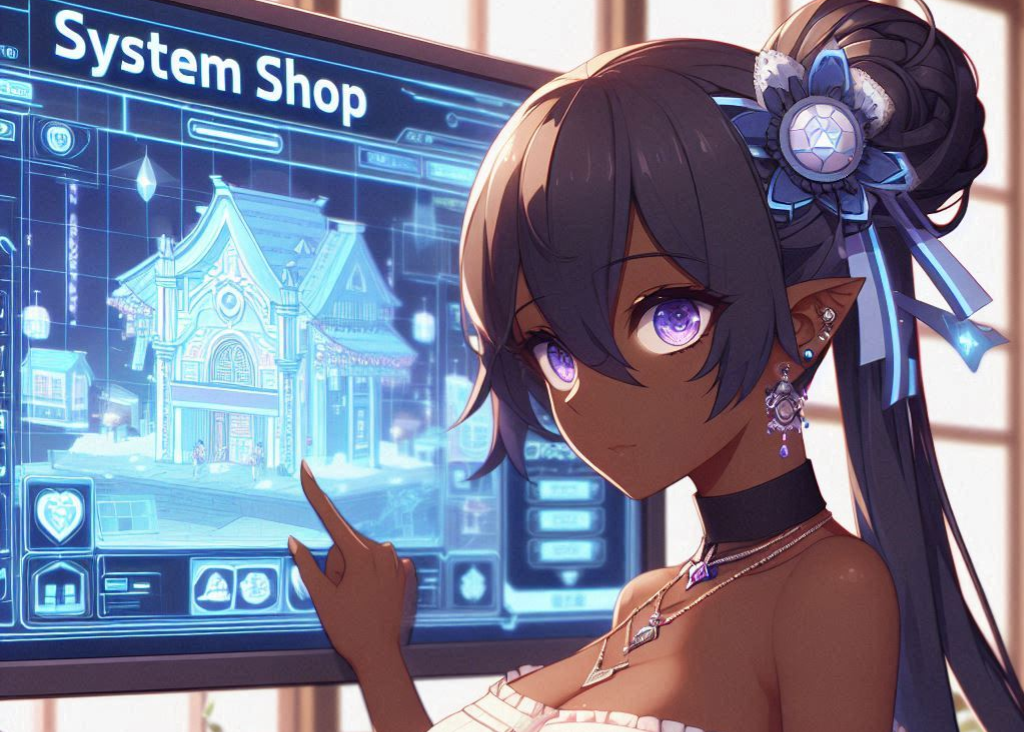 Cover art for System Shop Sorceress, an isekai scenario on AI Dungeon
