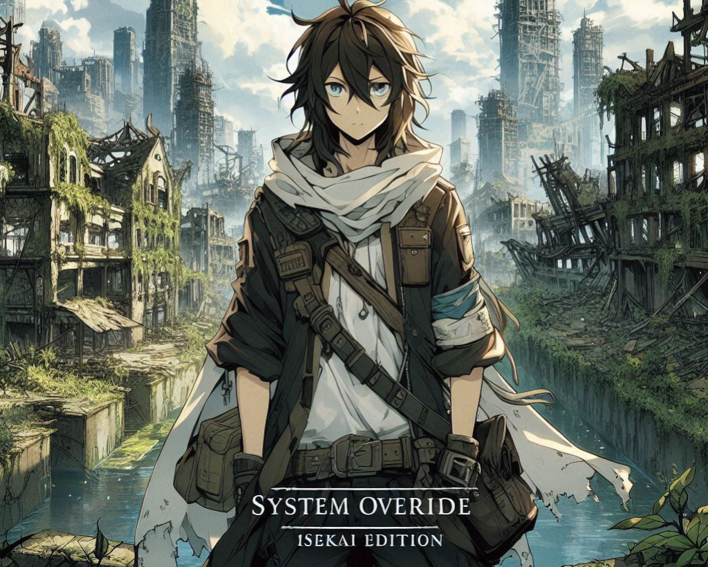 Cover art for System Override: Isekai Edition, a post apocalyptic scenario on AI Dungeon