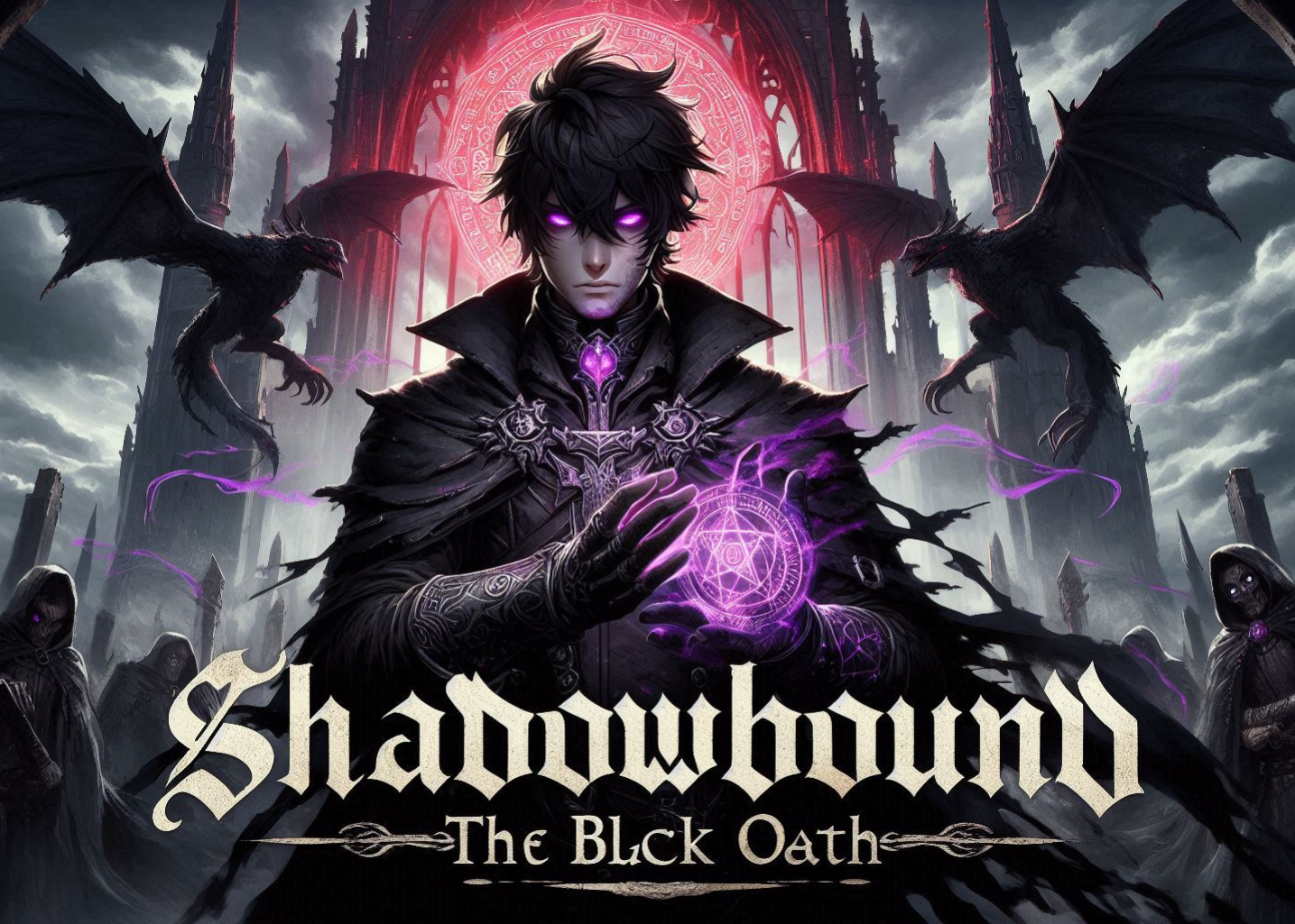 Cover art for Shadowbound: The Black Oath, a resurrection scenario on AI Dungeon