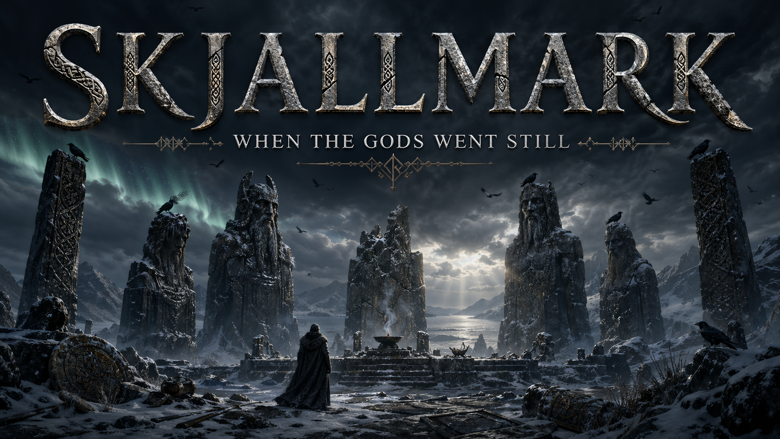Cover art for Skjallmark: When the Gods Went Still, a mythology world on Voyage