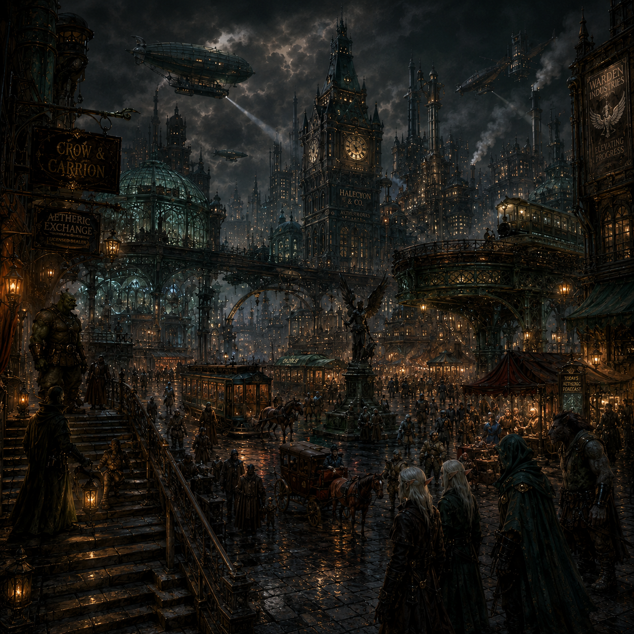 Cover art for Gaslight Grimoire, a fantasy world on Voyage