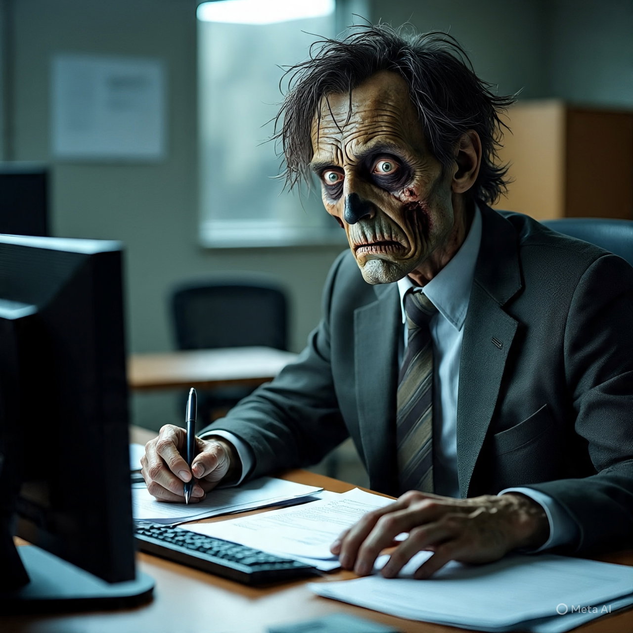 Cover art for Zombie at Work, a zombie scenario on AI Dungeon