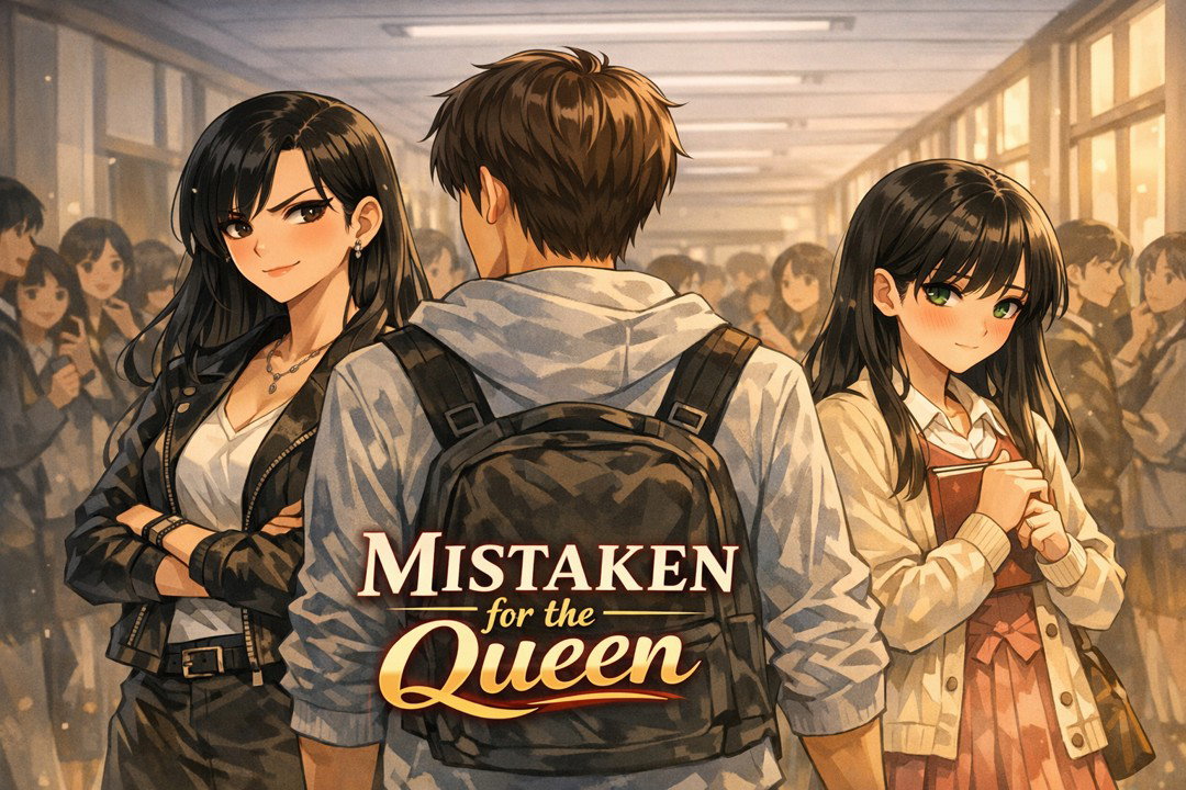 Cover art for Mistaken for the Queen (AC), a relationship scenario on AI Dungeon