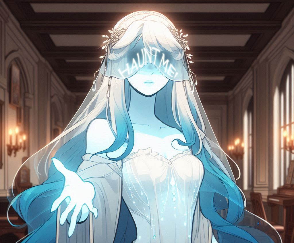 Cover art for Haunt Me!, a romance scenario on AI Dungeon