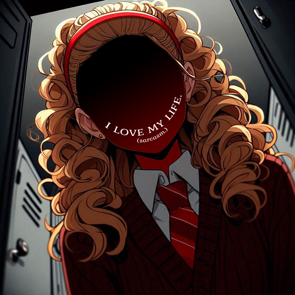 Cover art for i love my life (sarcasm.), a school scenario on AI Dungeon