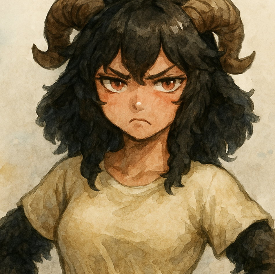 Cover art for Grumpy Black Sheep Joy, a monster girl scenario on AI Dungeon