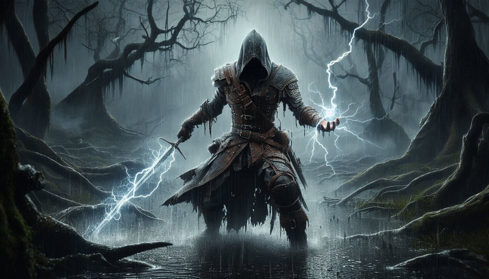 Cover art for The Spellblade, a dark fantasy scenario on AI Dungeon