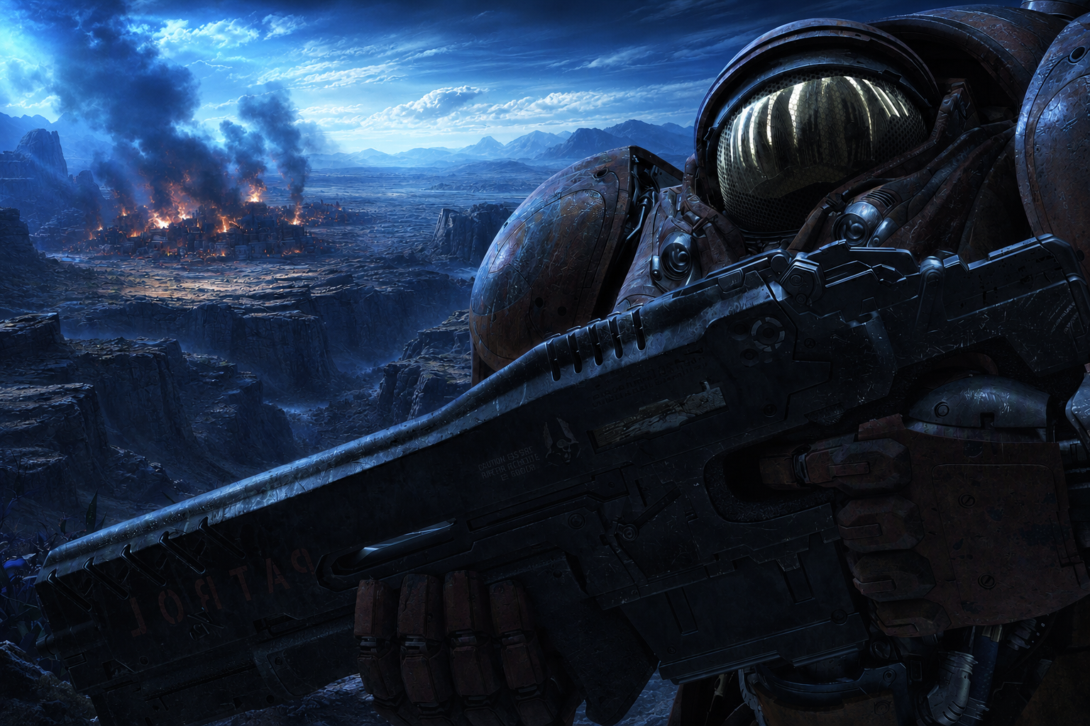 Cover art for The Last Marine of Meinhoff, a starcraft scenario on AI Dungeon