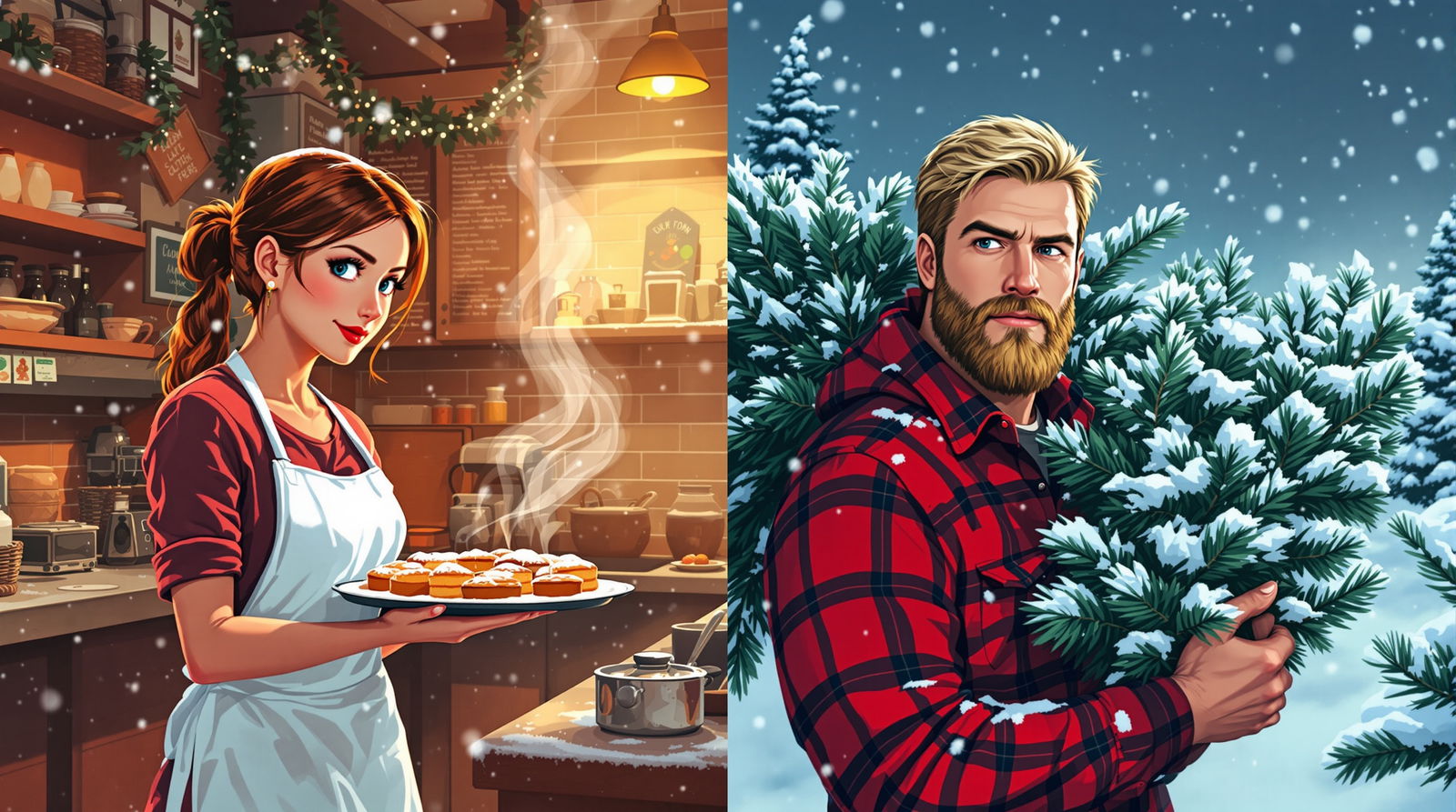 Cover art for Snowbound hearts, a romance scenario on AI Dungeon