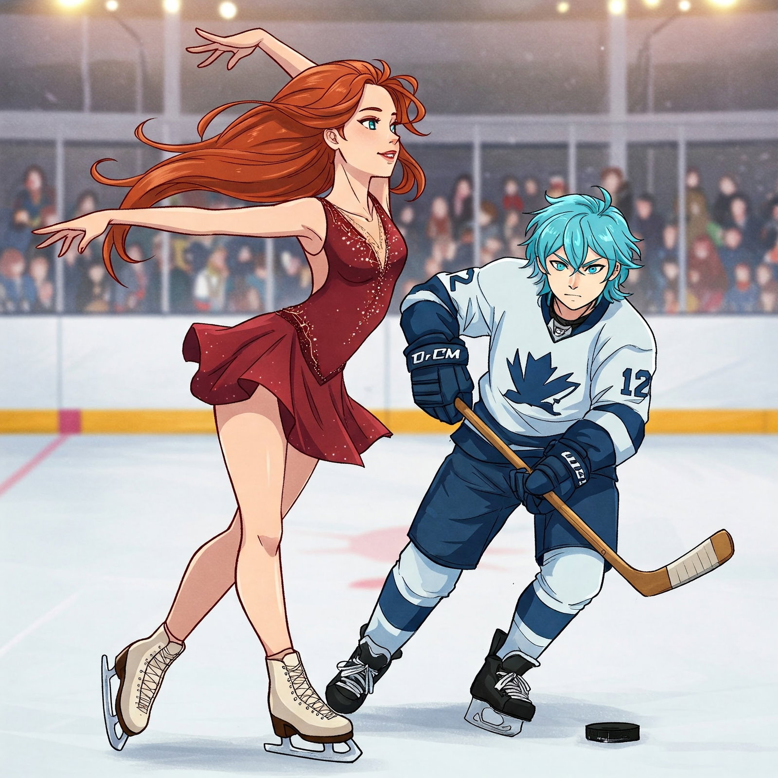Cover art for Love on the Ice, a romance scenario on AI Dungeon